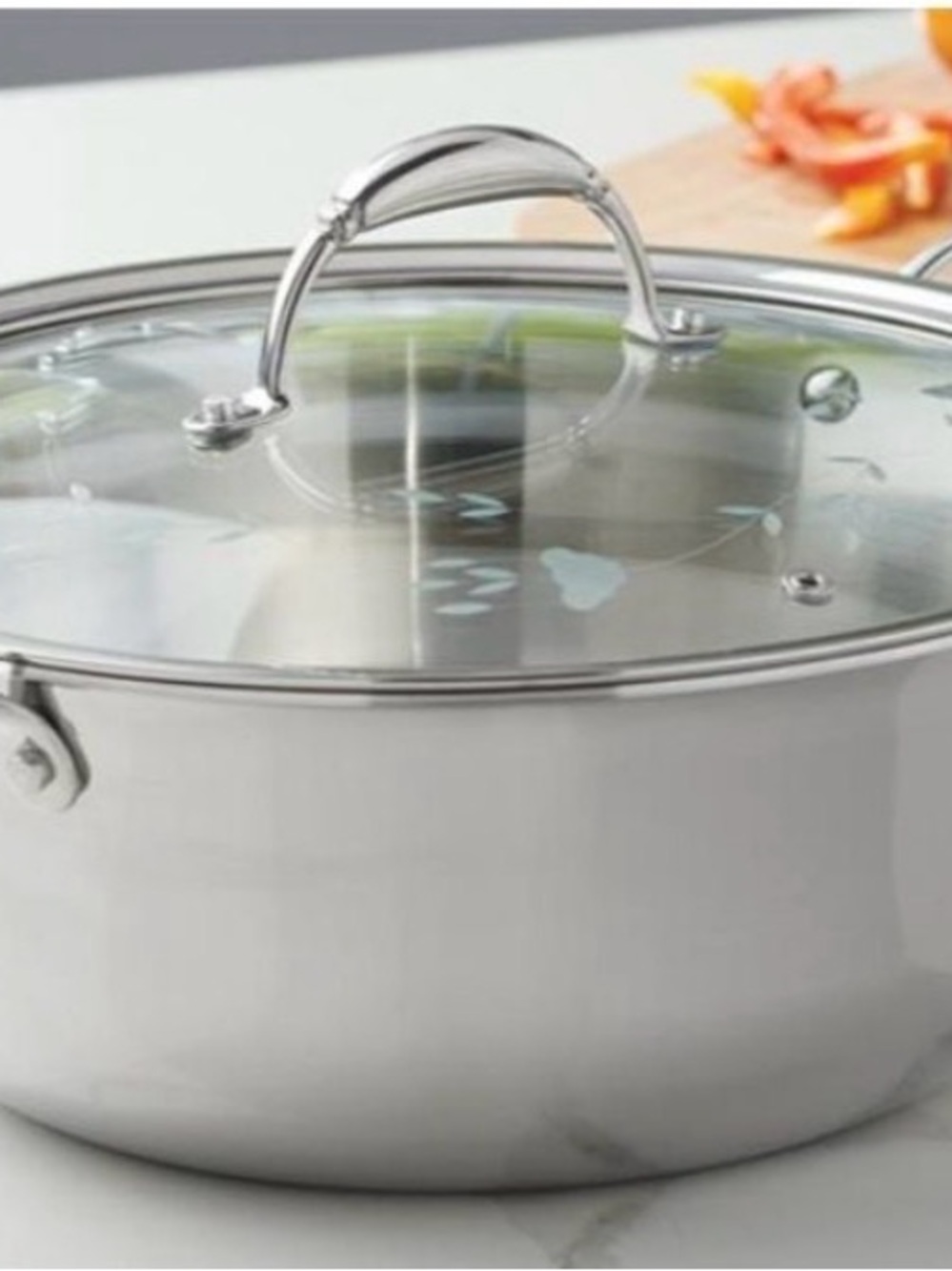 Princess House Stainless Steel Stockpot with Glass Lid - Silver